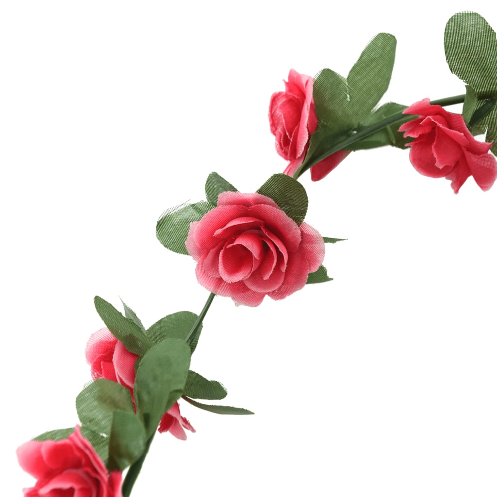 vidaXL Γιρλάντες Λουλουδιών Τεχνητές 6 τεμ. Spring Rose Red 250 εκ.