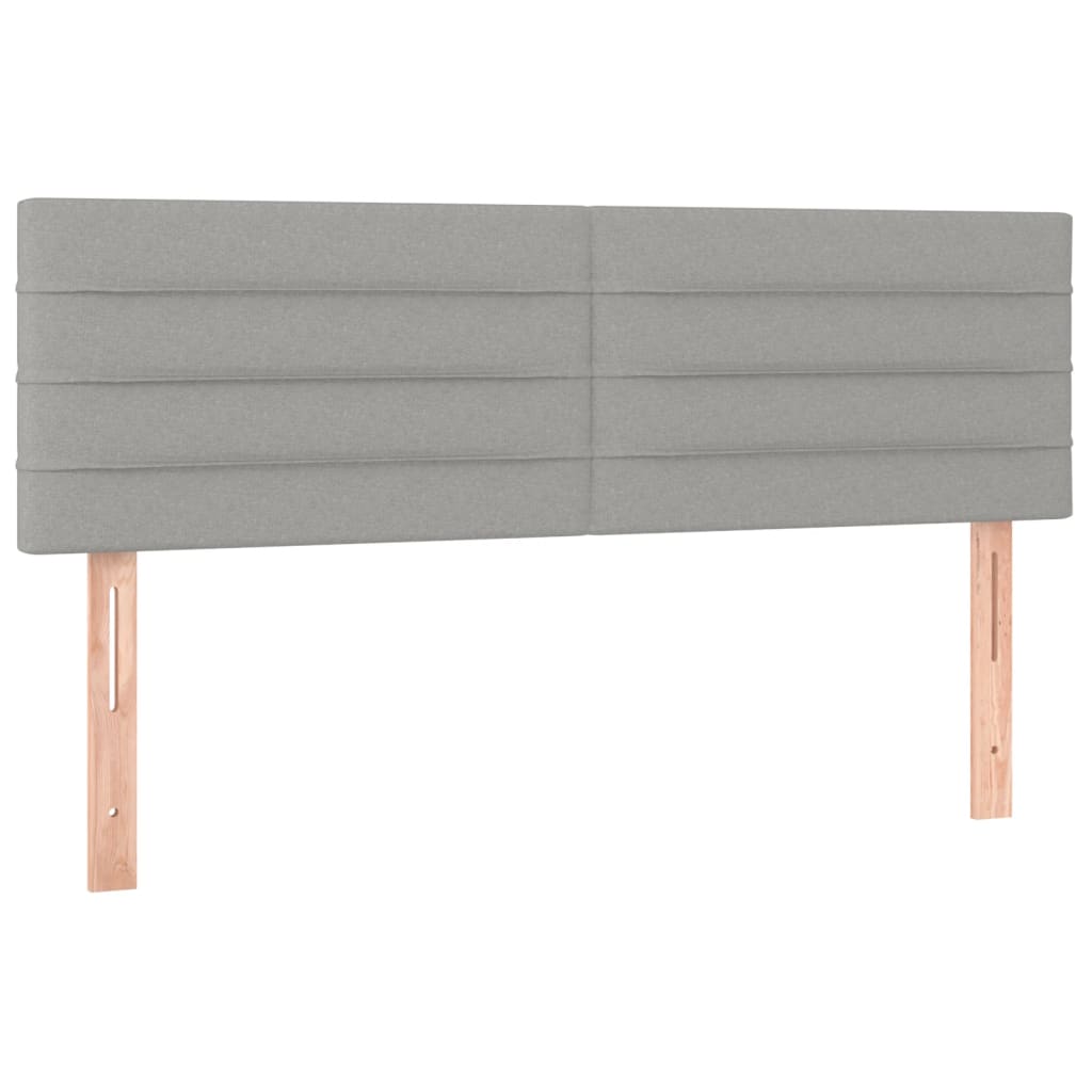 vidaXL Κρεβάτι Boxspring με Στρώμα Ανοιχτό Γκρι 140x190 εκ. Υφασμάτινο