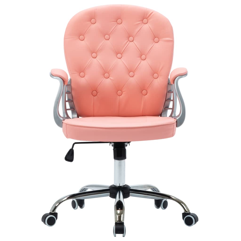 vidaXL Καρέκλα Γραφείου Περιστρεφόμενη Ροζ από Συνθετικό Δέρμα