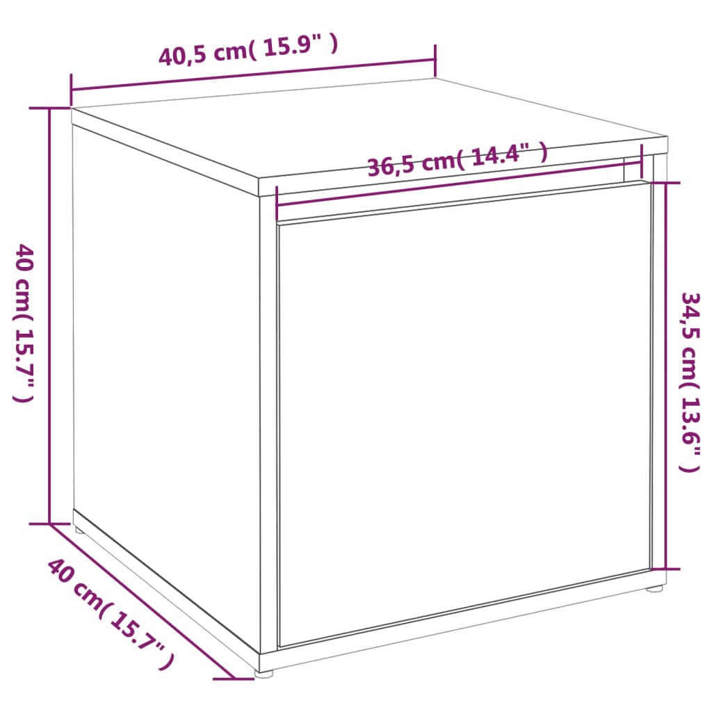 vidaXL Κουτί με Συρτάρι Γκρι Σκυρ. 40,5x40x40 εκ. Επεξεργασμένο Ξύλο