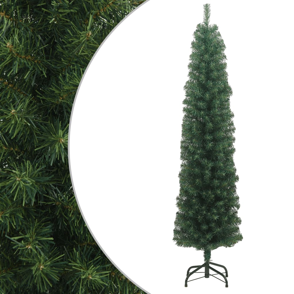 vidaXL Χριστουγεν. Δέντρο Slim Τεχνητό με Βάση Πράσινο 180 εκ.