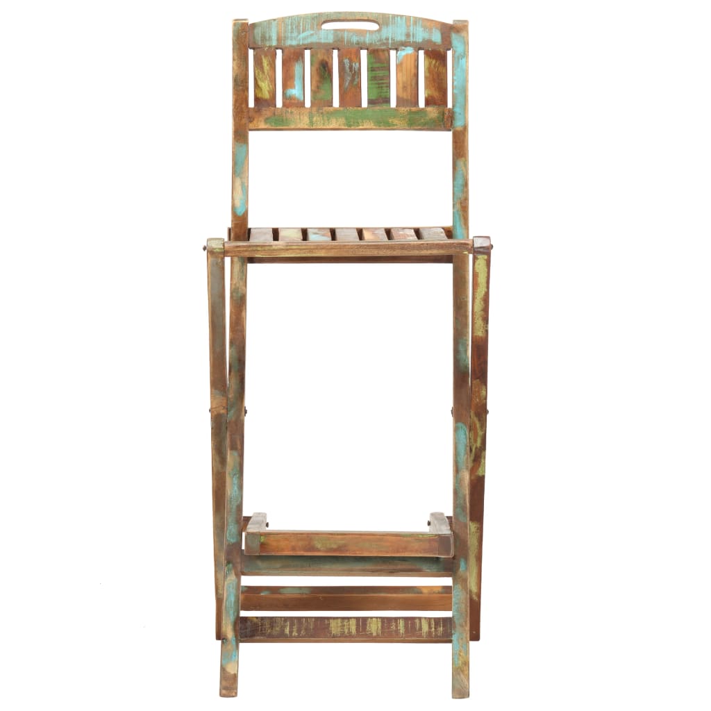 vidaXL Καρέκλες Μπαρ Πτυσσόμενες 2 τεμ. από Μασίφ Ανακυκλωμένο Ξύλο