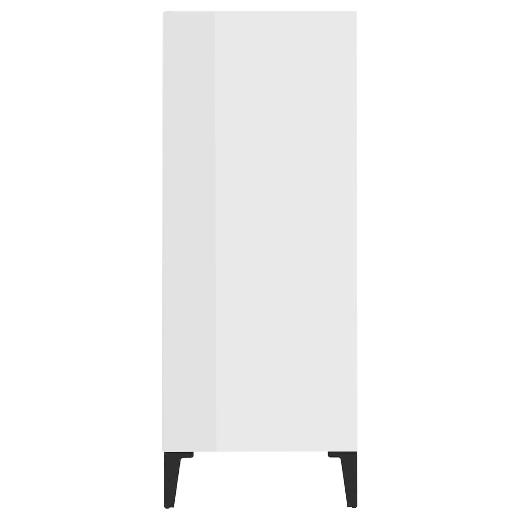 vidaXL Συρταριέρα Γυαλιστερή Λευκή 57 x 35 x 90 εκ. από Μοριοσανίδα