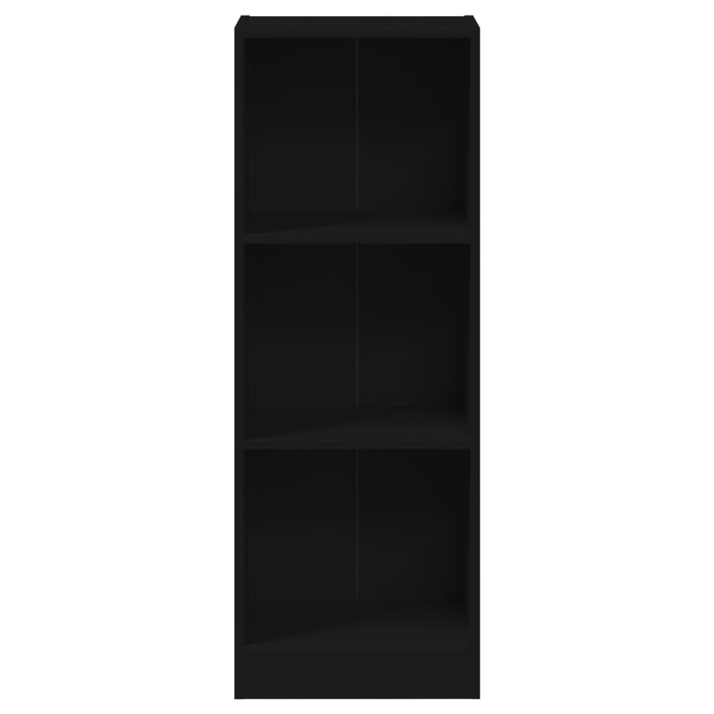 vidaXL Βιβλιοθήκη με 3 Ράφια Μαύρη 40 x 24 x 108 εκ. από Μοριοσανίδα