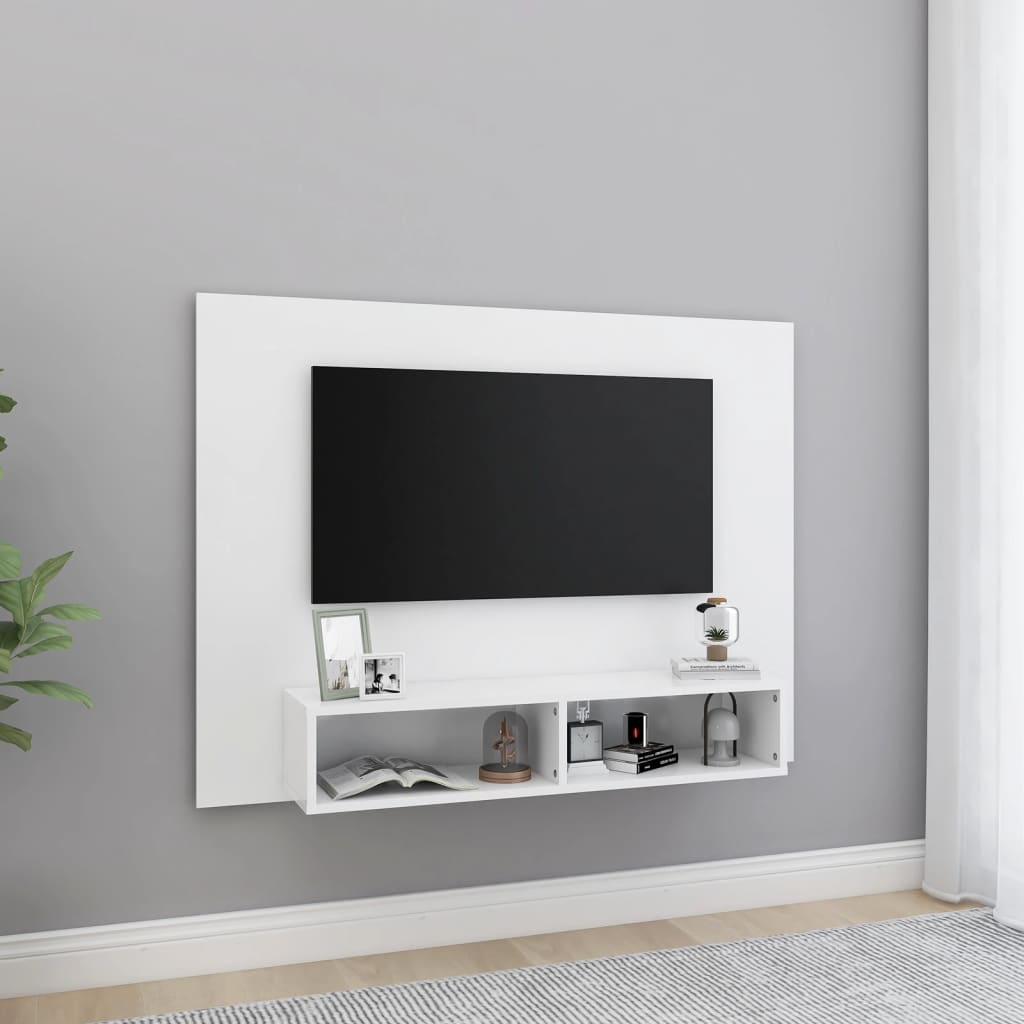 vidaXL Έπιπλο Τηλεόρασης Τοίχου Λευκό 120 x 23,5 x 90 εκ. Μοριοσανίδα