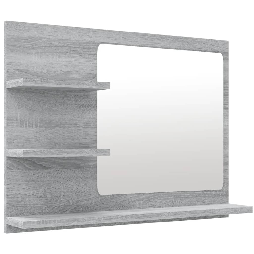 vidaXL Καθρέφτης Μπάνιου Γκρι Sonoma 60x10,5x45 εκ. Επεξεργασμένο Ξύλο