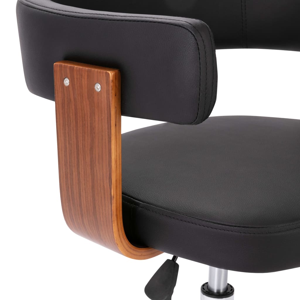 vidaXL Καρέκλες Τραπεζαρίας Περιστρ. 6 τεμ Μαύρο Λυγ. Ξύλο/Συνθ. Δέρμα