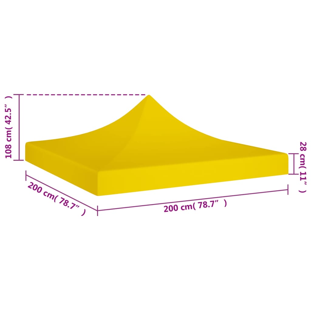 vidaXL Κάλυμμα Τέντας Εκδηλώσεων Κίτρινο 2 x 2 μ. 270 γρ/μ²