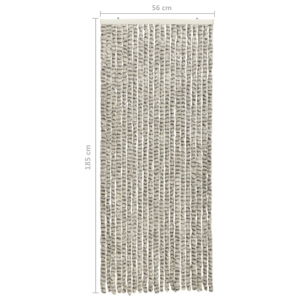vidaXL Σήτα - Κουρτίνα Πόρτας Ανοιχτό / Σκούρο Γκρι 56 x 185 εκ. Σενίλ