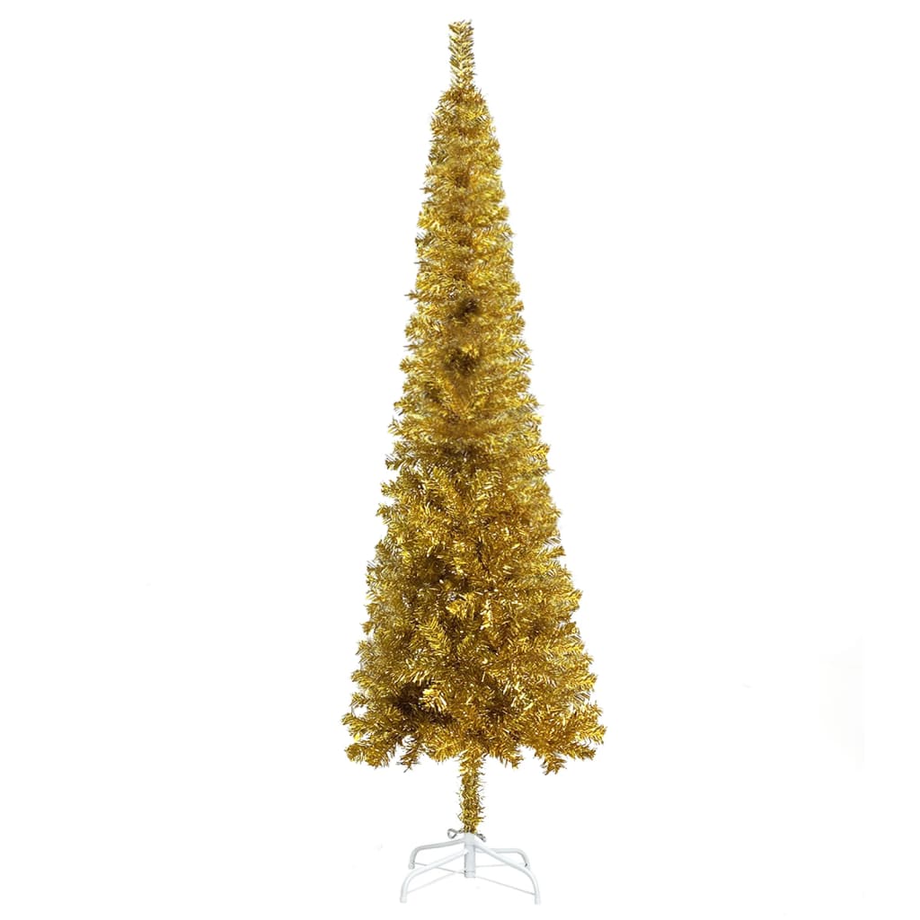 vidaXL Χριστουγεννιάτικο Δέντρο Slim Χρυσό 150 εκ.