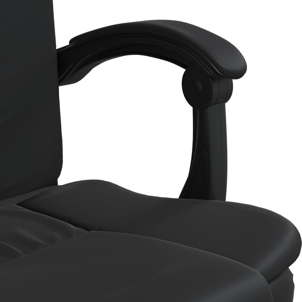 vidaXL Καρέκλα Γραφείου Ανακλινόμενη Μαύρη Συνθετικό δέρμα