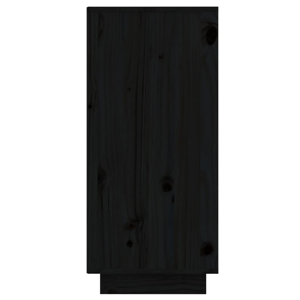 vidaXL Ντουλάπι Μαύρο 60 x 34 x 75 εκ. από Μασίφ Ξύλο Πεύκου