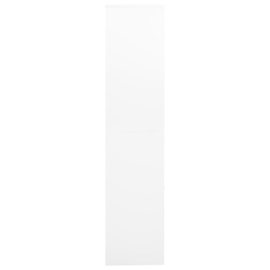 vidaXL Ντουλάπα Γραφείου Λευκή 90 x 40 x 180 εκ Ατσάλι / Ψημένο Γυαλί