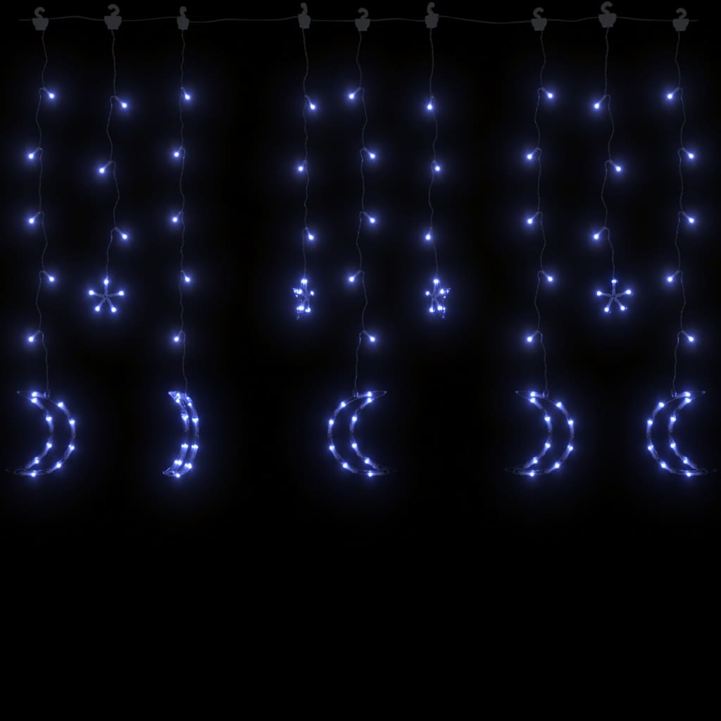 vidaXL Λαμπάκια σε Σχήμα Αστέρι & Φεγγάρι Μπλε Χειριστ. 345 LED