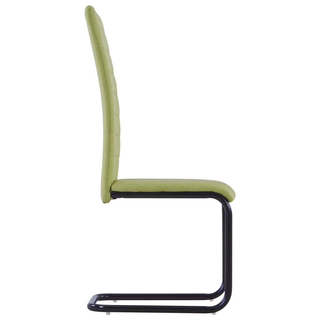vidaXL Καρέκλες Τραπεζαρίας «Πρόβολος» 2 τεμ. Πράσινες Υφασμάτινες
