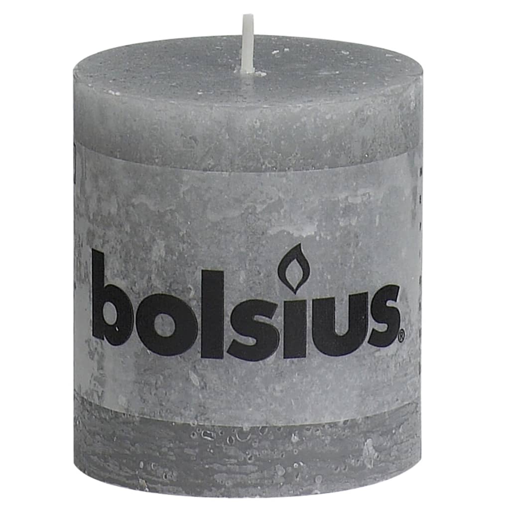 Bolsius Κεριά Κύλινδρος Ρουστίκ 6 τεμ. Ανοιχτό Γκρι 80 x 68 χιλ.