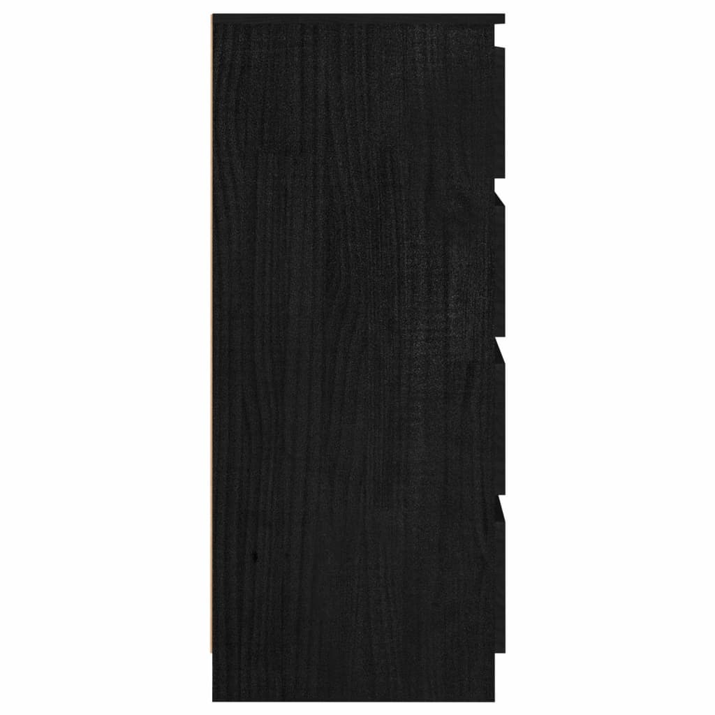 vidaXL Βοηθητικό Ντουλάπι Μαύρο 60 x 36 x 84 εκ. από Μασίφ Ξύλο Πεύκου
