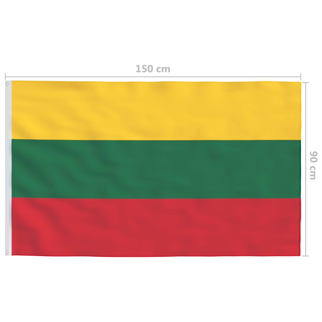 vidaXL Σημαία Λιθουανίας 6 μ. με Ιστό Αλουμινίου