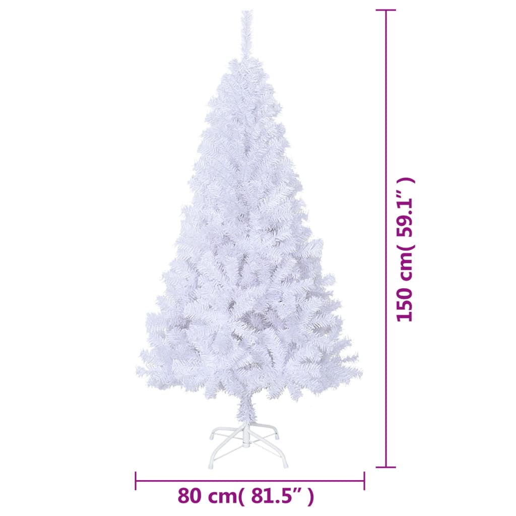 vidaXL Χριστουγεννιάτικο Δέντρο με Πλούσια Κλαδιά Άσπρο 150 εκ. PVC
