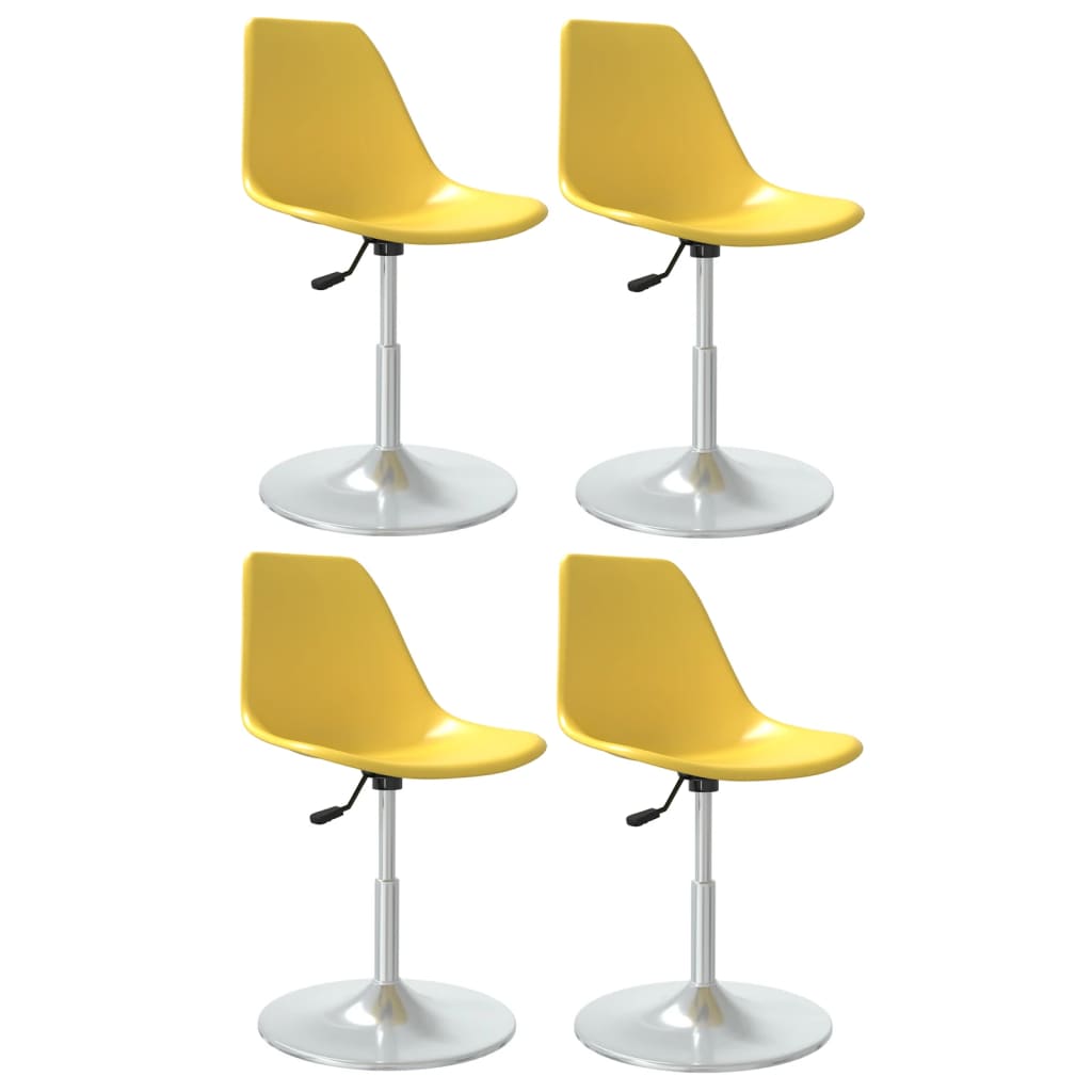 vidaXL Καρέκλες Τραπεζαρίας Περιστρεφόμενες 4 τεμ Κίτρινες Πολυπροπ.