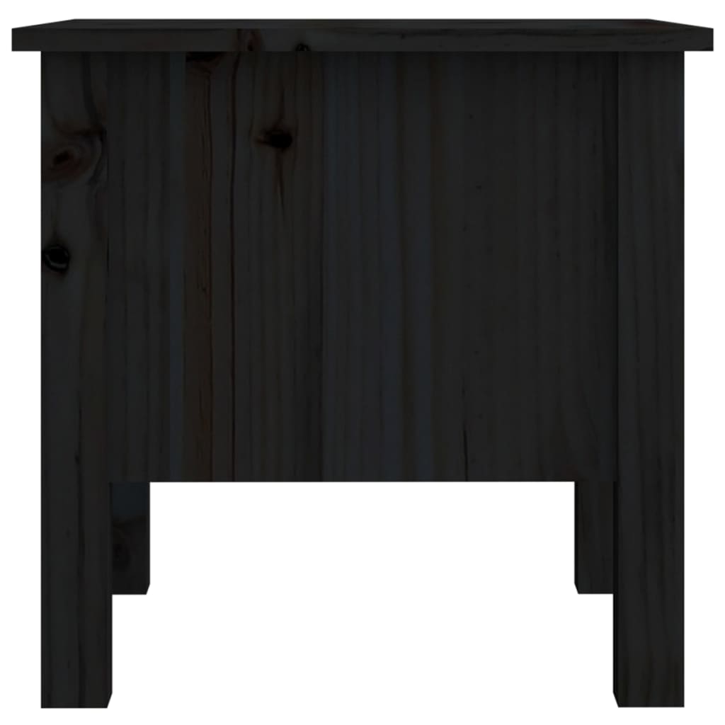 vidaXL Βοηθητικό Τραπέζι Μαύρος 40 x 40 x 39 εκ. από Μασίφ Ξύλο Πεύκου