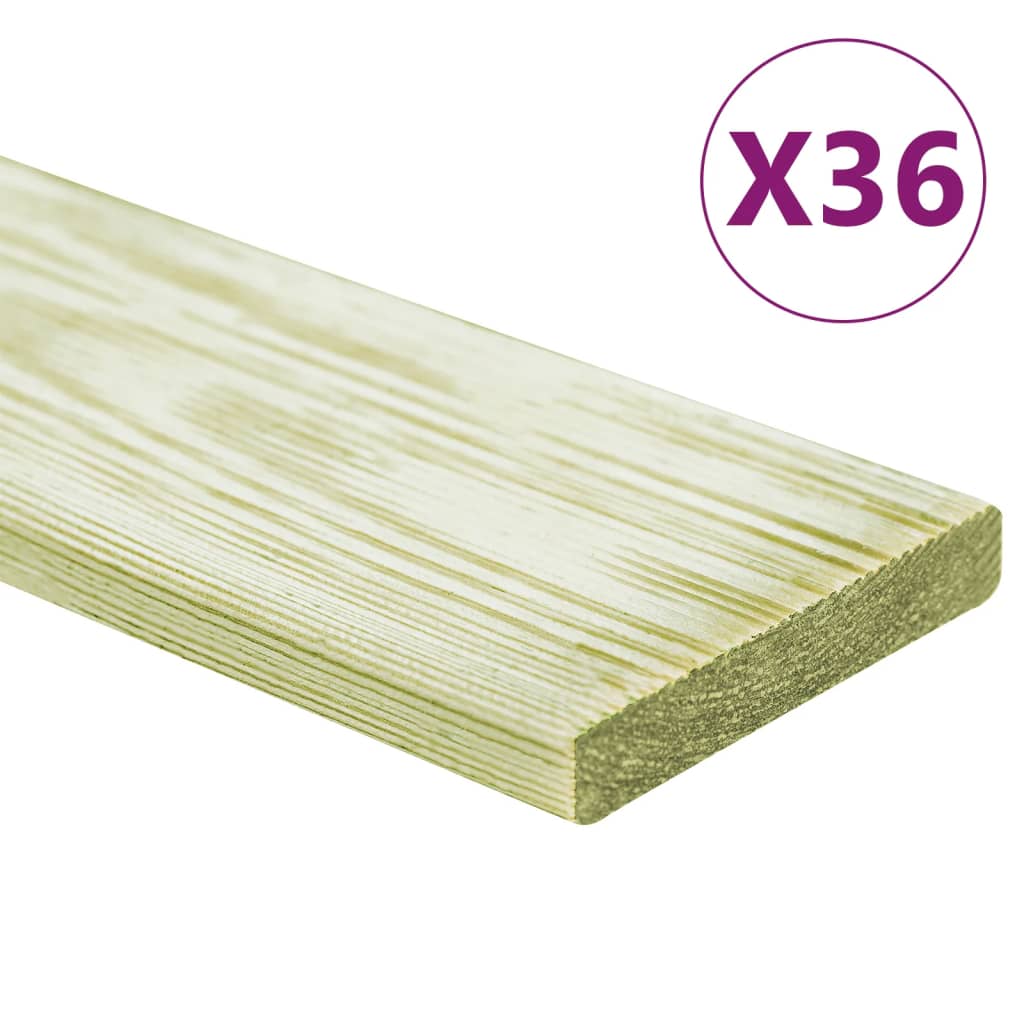 vidaXL Σανίδες Deck 36 τεμ. 4,32 μ² 1 μ. Εμποτισμένο Μασίφ Ξύλο Πεύκου