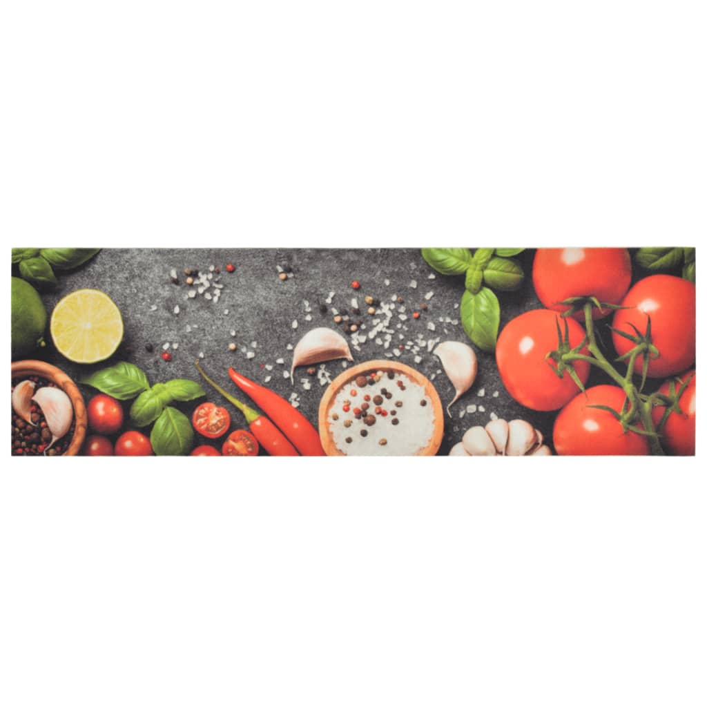 vidaXL Χαλί Κουζίνας Πλενόμενο Σχέδιο Λαχανικά 45 x 150 εκ. Βελούδινο