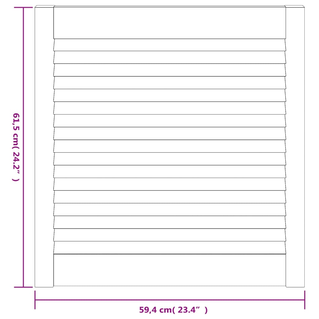 vidaXL Πορτάκια με Περσίδες 4 Τεμ. 61,5x59,4 εκ. από Μασίφ Ξύλο Πεύκου
