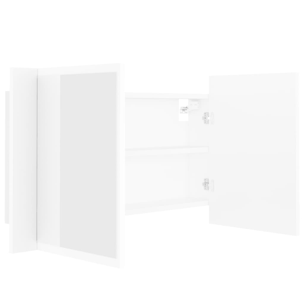 vidaXL Καθρέφτης Μπάνιου με Ντουλάπι LED Λευκός 80x12x45 εκ. Ακρυλικός