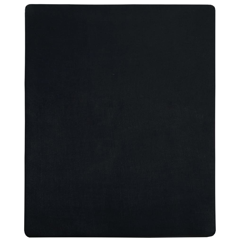 vidaXL Σεντόνι με Λάστιχο Μαύρο 140x200 εκ. Βαμβακερό Ζέρσεϊ