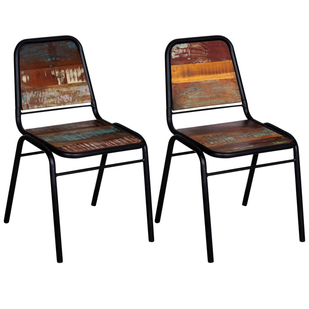 vidaXL Καρέκλες Τραπεζαρίας 2 τεμ. από Μασίφ Ανακυκλωμένο Ξύλο