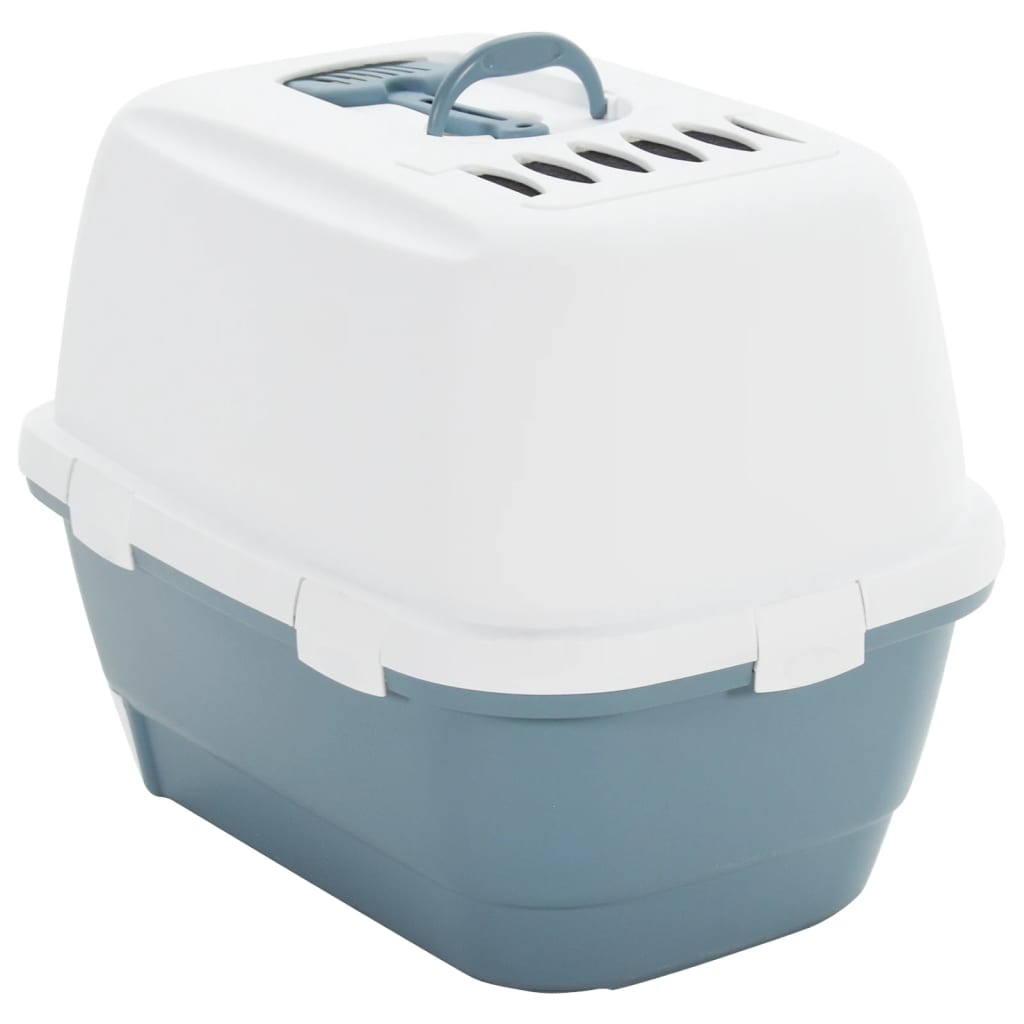 vidaXL Τουαλέτα Γάτας με Καπάκι Λευκή/Μπλε 58x45x48 εκ. Πολυπροπυλένιο