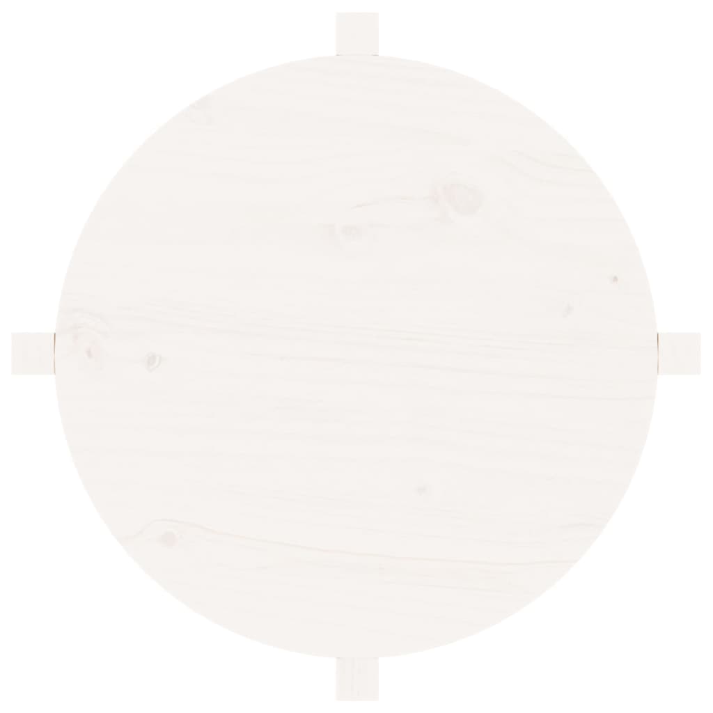 vidaXL Τραπεζάκι Σαλονιού Λευκό Ø 62,5 x 45 εκ. από Μασίφ Ξύλο Πεύκου