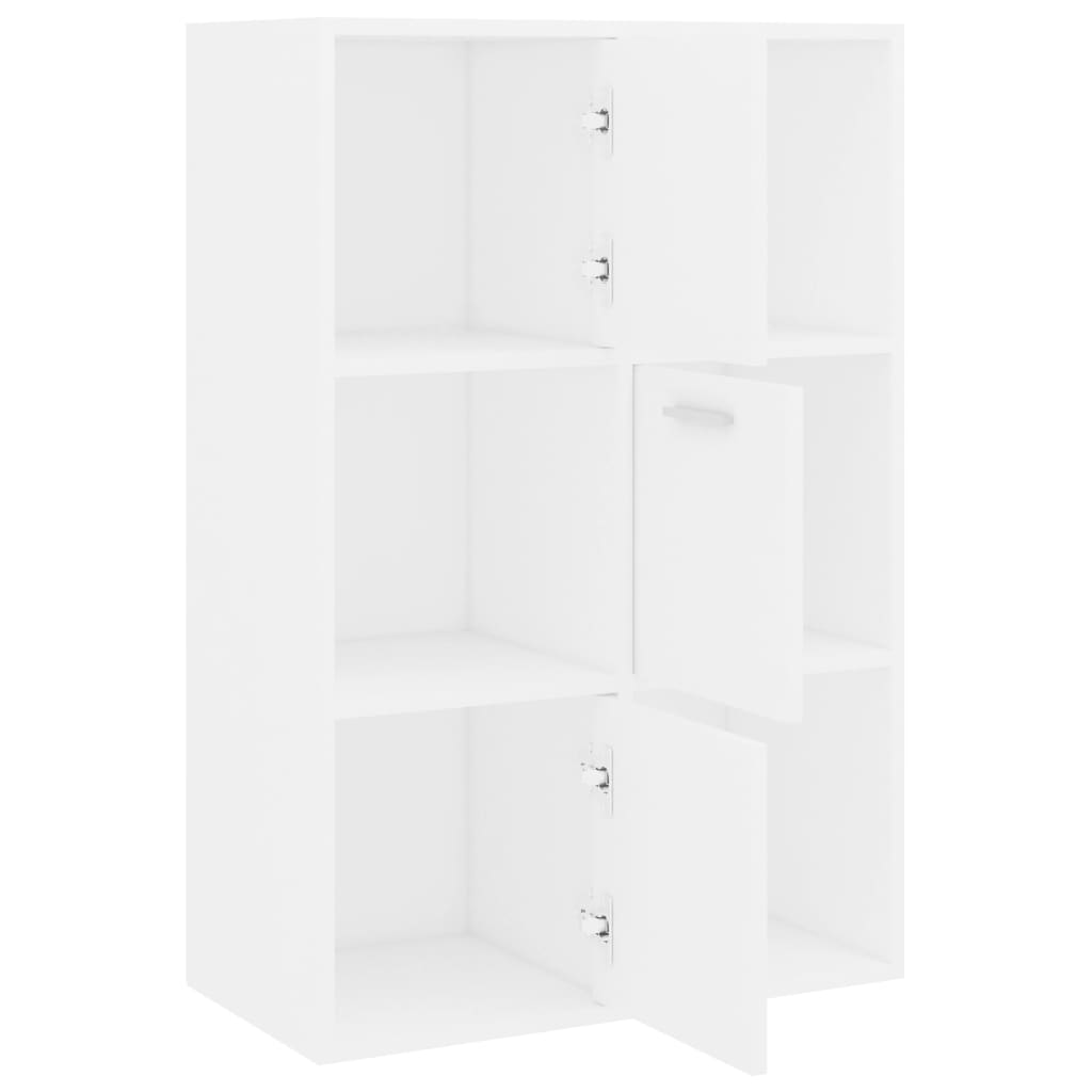 vidaXL Ραφιέρα με Ντουλάπια Λευκή 60 x 29,5 x 90 εκ. από Μοριοσανίδα