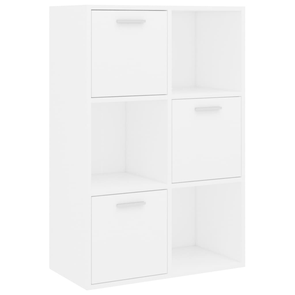 vidaXL Ραφιέρα με Ντουλάπια Λευκή 60 x 29,5 x 90 εκ. από Μοριοσανίδα