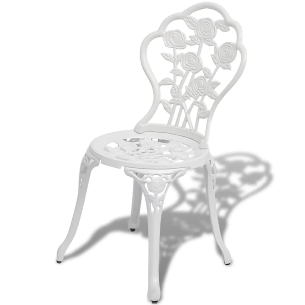 vidaXL Καρέκλες Bistro 2 τεμ. Λευκές από Χυτό Αλουμίνιο