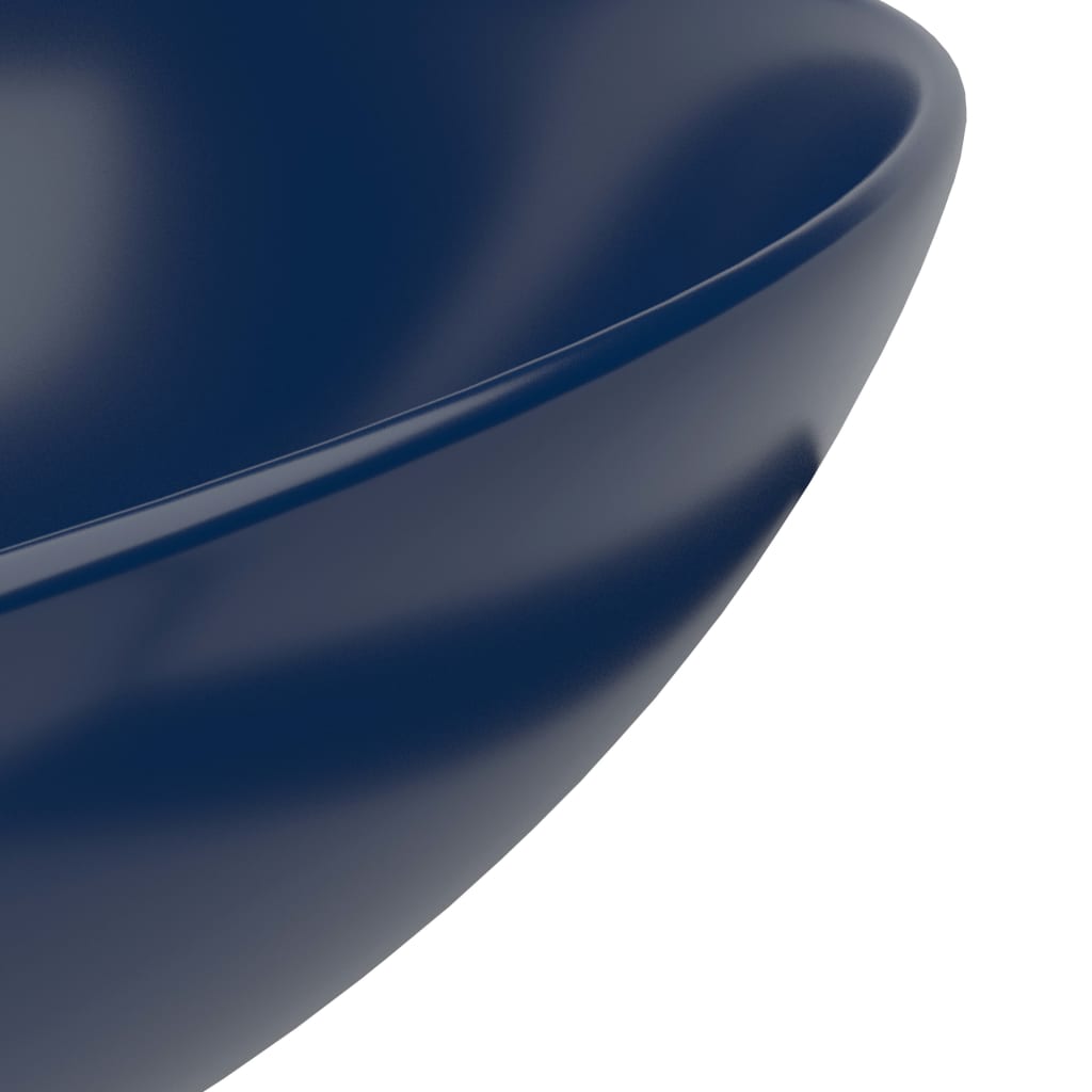 vidaXL Νιπτήρας Μπάνιου Στρογγυλός Σκούρο Μπλε Κεραμικός