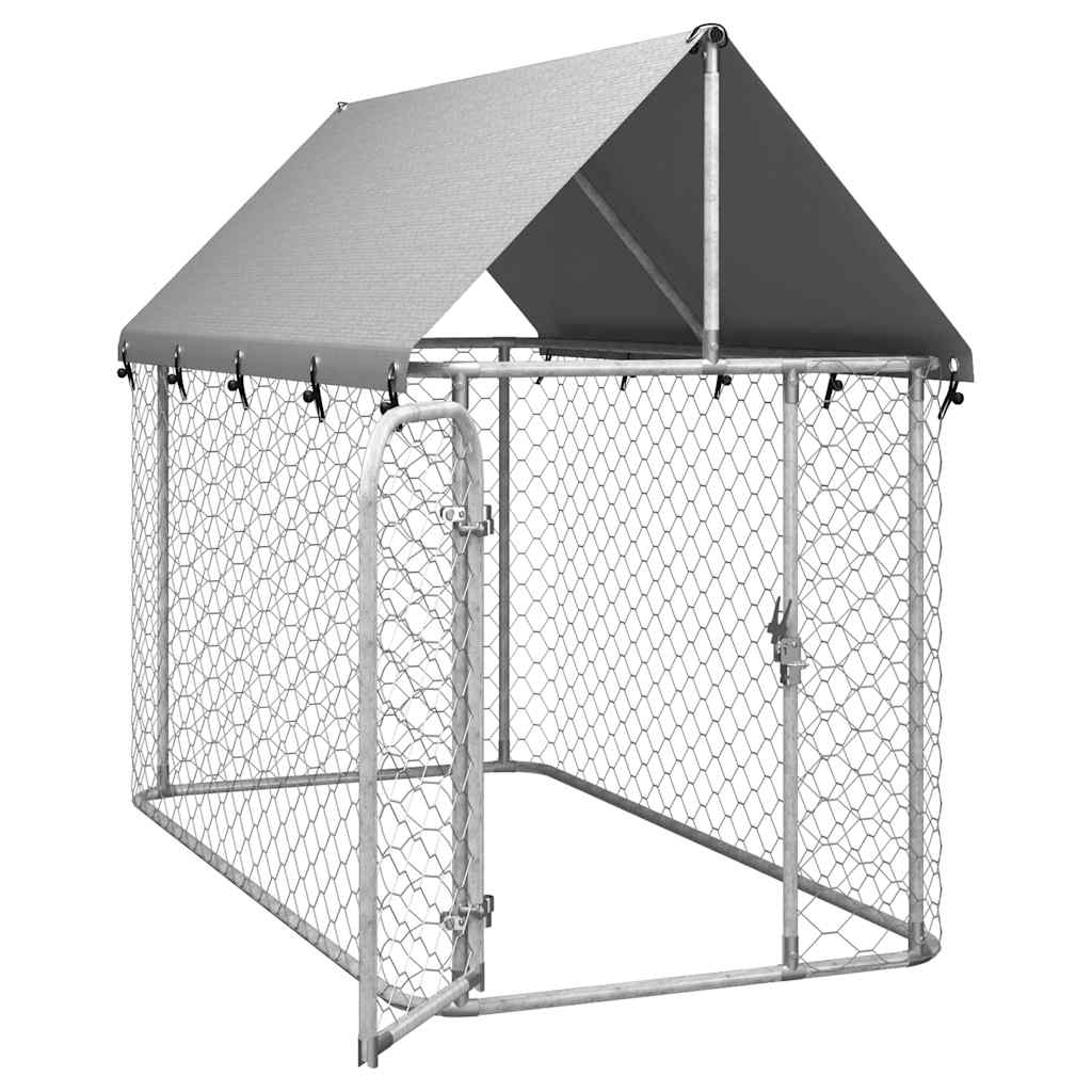 vidaXL Κλουβί Σκύλου Εξωτερικού Χώρου 200 x 100 x 150 εκ. με Στέγαστρο