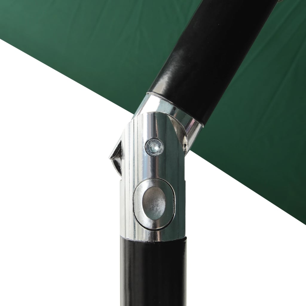 vidaXL Ομπρέλα Πράσινη 2 x 3 μ. με LED και Ατσάλινο Ιστό