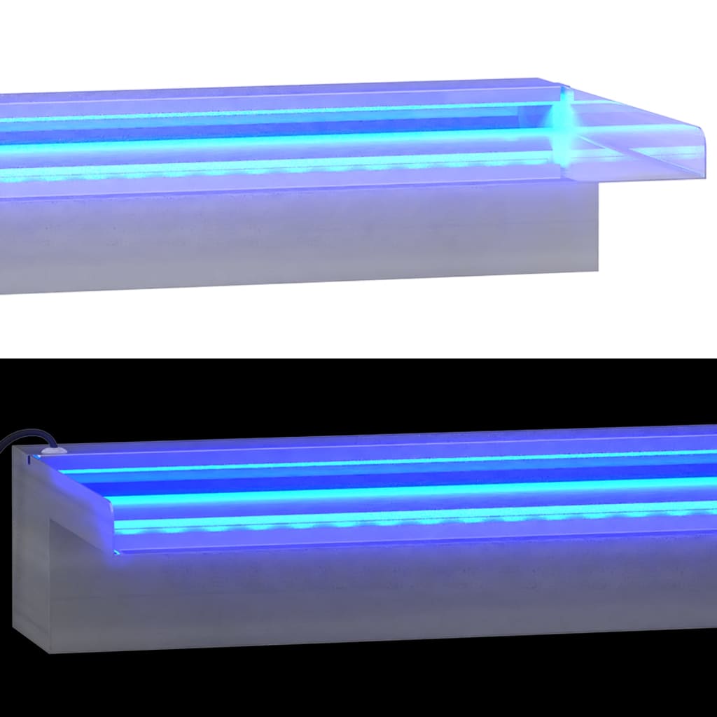 vidaXL Σιντριβάνι Καταρράκτης Πισίνας με RGB LED 45 εκ Ανοξειδ. Ατσάλι