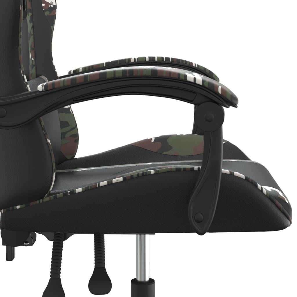 vidaXL Καρέκλα Gaming Περιστρεφόμενη Μαύρη/Παραλλαγή Συνθετικό Δέρμα