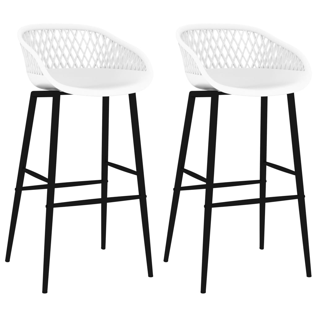 vidaXL Καρέκλες Μπαρ 2 τεμ. Λευκές