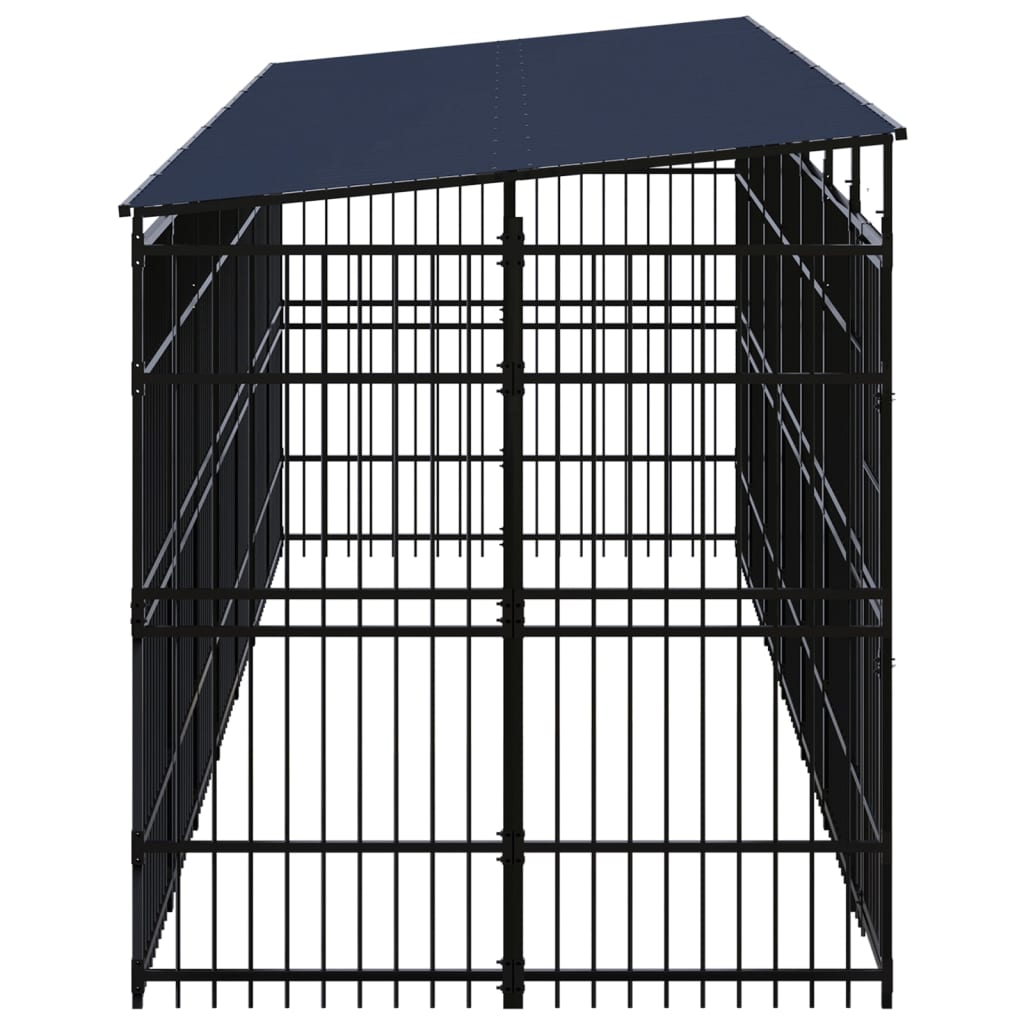 vidaXL Κλουβί Σκύλου Εξωτερικού Χώρου με Οροφή 12,9 μ² από Ατσάλι