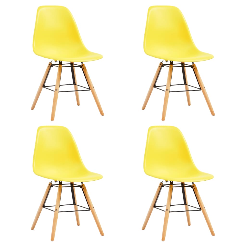 vidaXL Καρέκλες Τραπεζαρίας 4 τεμ. Κίτρινες Πλαστικές