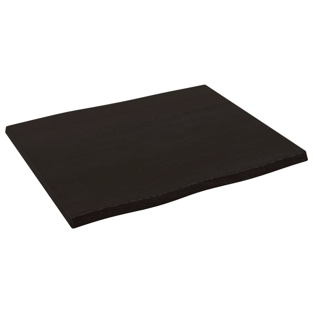 vidaXL Επιφάνεια Τραπεζιού Σκ Καφέ 60x50x2 εκ Επ. Ξύλο Δρυός Live Edge
