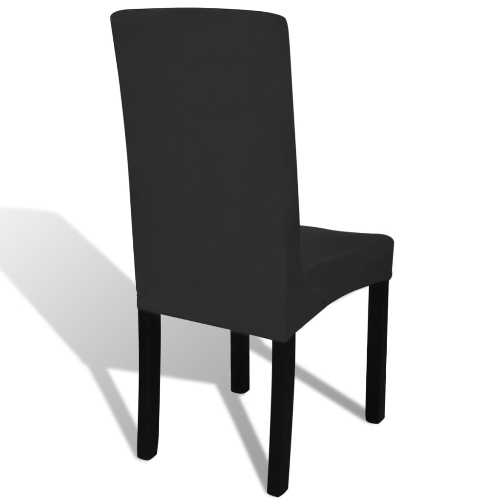 Κάλυμμα Καρέκλας Ελαστικό Ίσιο 6 τεμ. Μαύρο