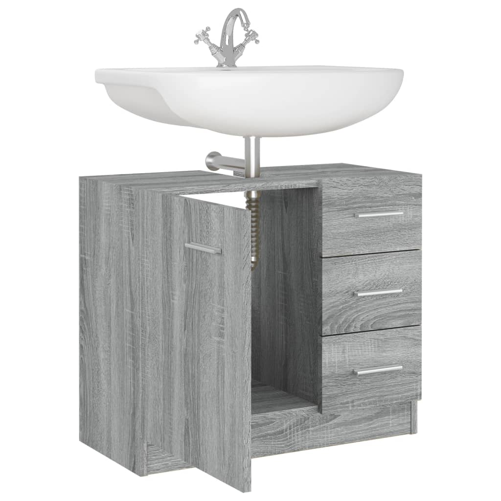 vidaXL Ντουλάπι Νιπτήρα Grey Sonoma 63x38,50x54 εκ. Επεξεργ. Ξύλο