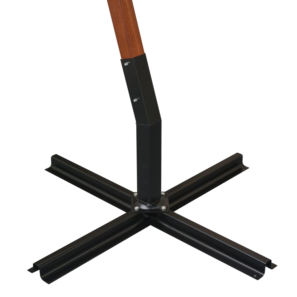 vidaXL Ομπρέλα Κρεμαστή με Ιστό Taupe 3,5 x 2,9 μ. Μασίφ Ξύλο Ελάτης