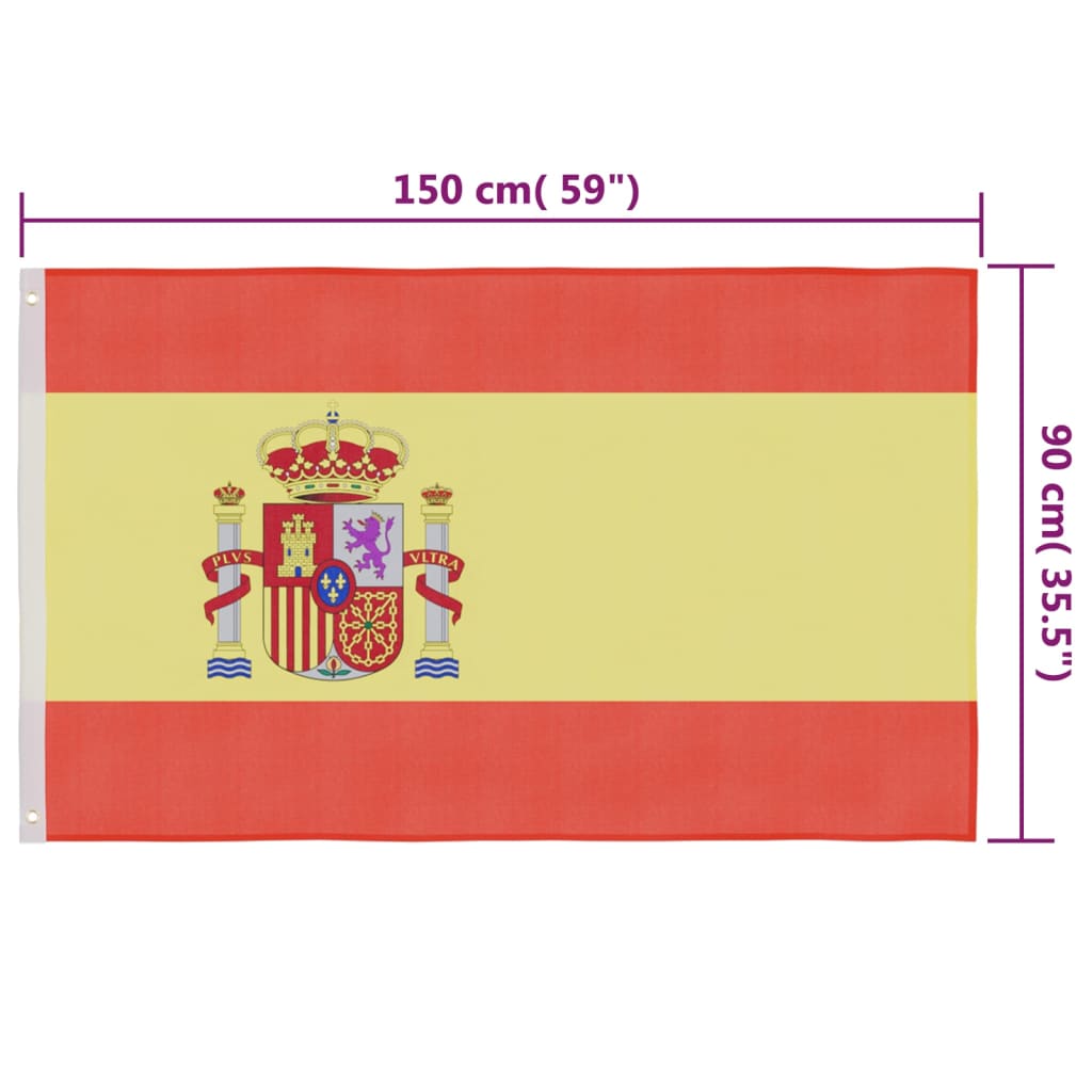 vidaXL Σημαία Ισπανίας 6,2 μ. με Ιστό Αλουμινίου