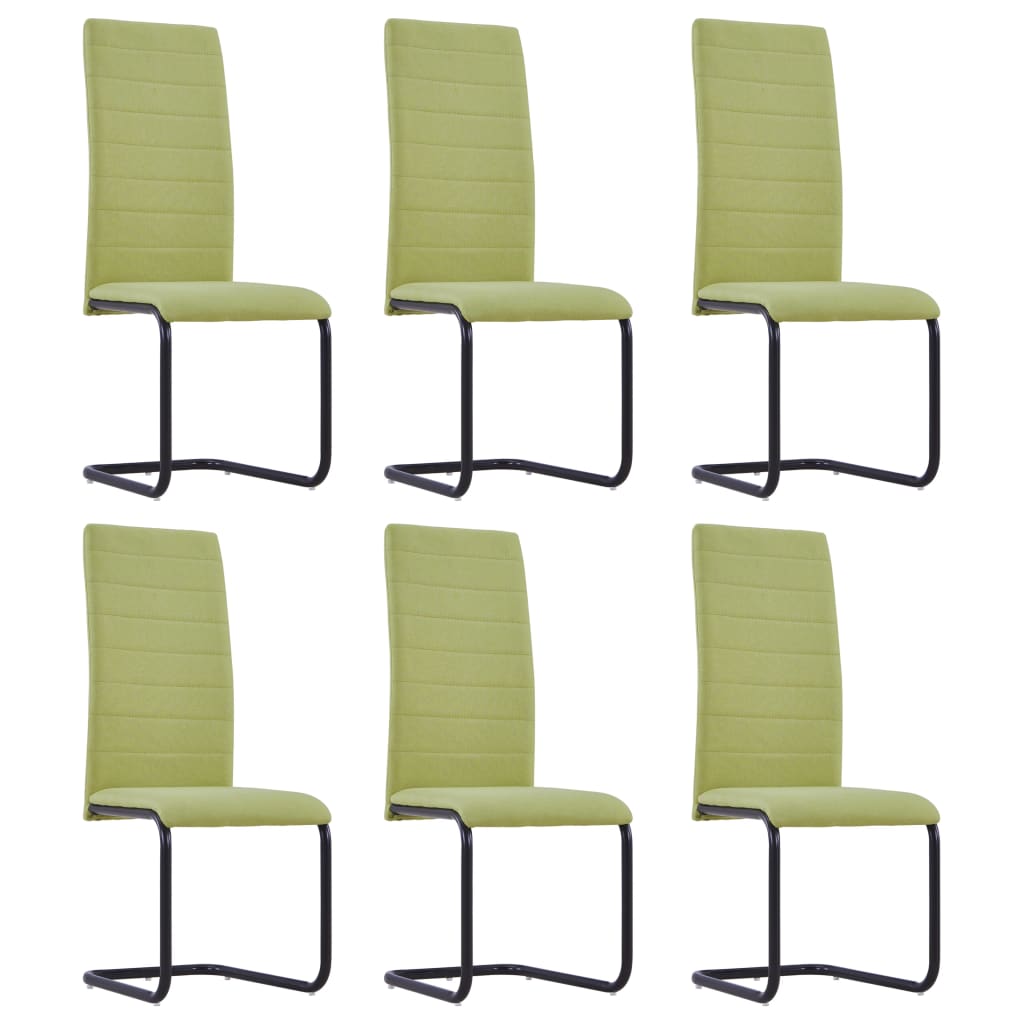 vidaXL Καρέκλες Τραπεζαρίας «Πρόβολος» 6 τεμ. Πράσινες Υφασμάτινες
